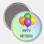 Happy Birthday, populair design, Magneet (Voorkant / Achterkant)