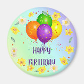 Happy Birthday, populair design, Magnet (Voorkant)