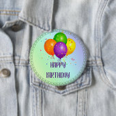 Happy Birthday, populair design, Ronde Button 4,0 Cm (In situ)