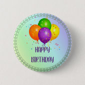 Happy Birthday, populair design, Ronde Button 5,7 Cm (Voorkant)