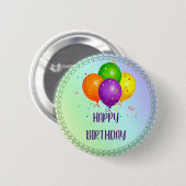 Happy Birthday, populair design, Ronde Button 5,7 Cm (Voorkant /achterkant)