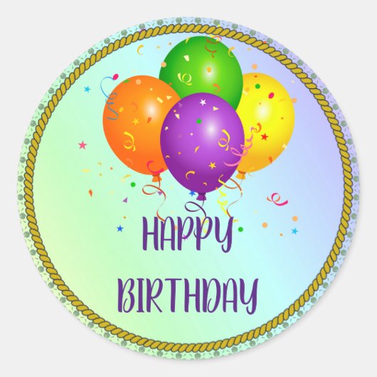 Happy Birthday, populair design, Ronde Sticker (Voorkant)