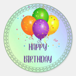Happy Birthday, populair design, Ronde Sticker