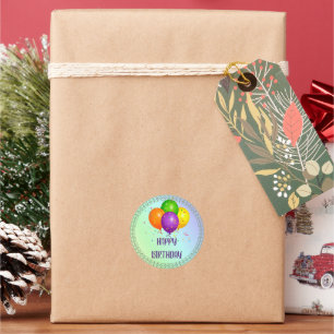 Happy Birthday, populair design, Ronde Sticker