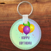 Happy Birthday, populair design, Sleutelhanger (Voorkant)