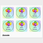 Happy Birthday, populair design, Vierkante Sticker (Vel)
