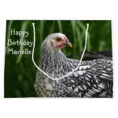 Happy Birthday Posing Chicken Groot Cadeauzakje (Voorkant)