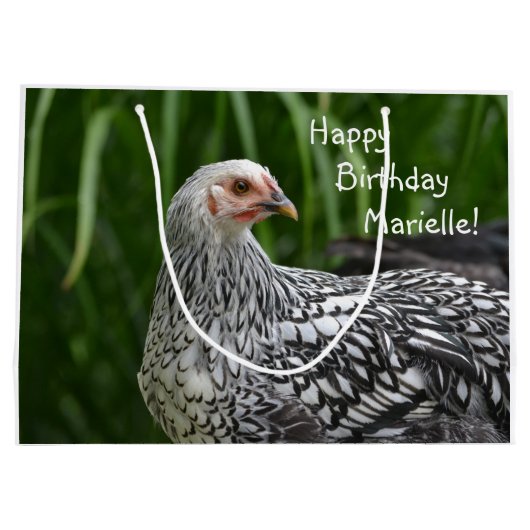 Happy Birthday Posing Chicken Groot Cadeauzakje (Achterkant)