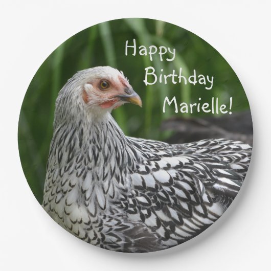 Happy Birthday Posing Chicken Papieren Bordje (Voorkant)