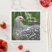 Happy Birthday Posing Chicken Servet (Insitu)