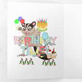 Happy Birthday Possum Cake Tri-Fold Kaart (Binnenzijde eerst)