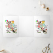 Happy Birthday Possum Cake Tri-Fold Kaart (Binnen)