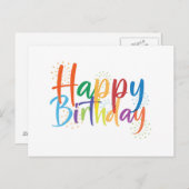 Happy Birthday Post Card Briefkaart (Voorkant / Achterkant)