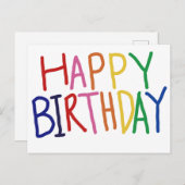 Happy Birthday postcard Feestdagenkaart (Voorkant / Achterkant)