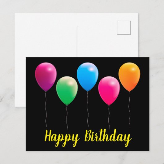 Happy birthday postcards briefkaart (Voorkant / Achterkant)