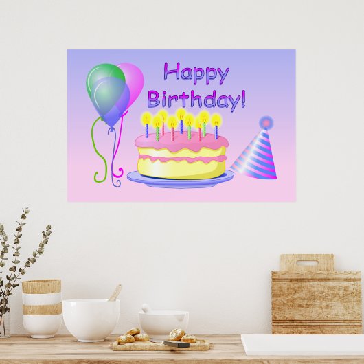 Happy Birthday Poster (Keuken)