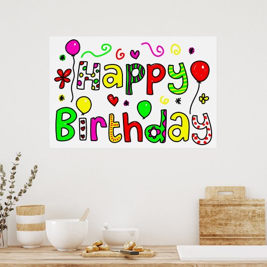 Happy Birthday Poster (Keuken)