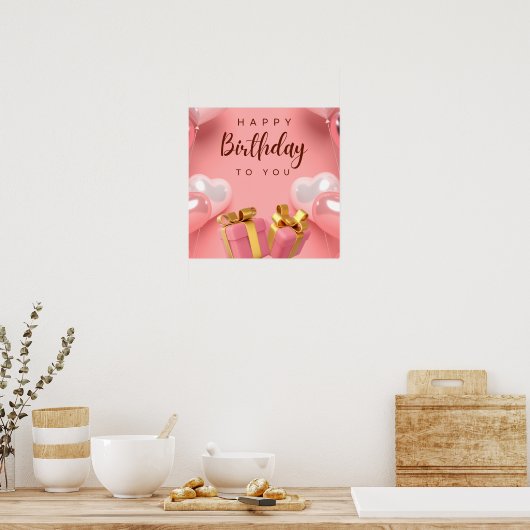 Happy Birthday Poster (Keuken)