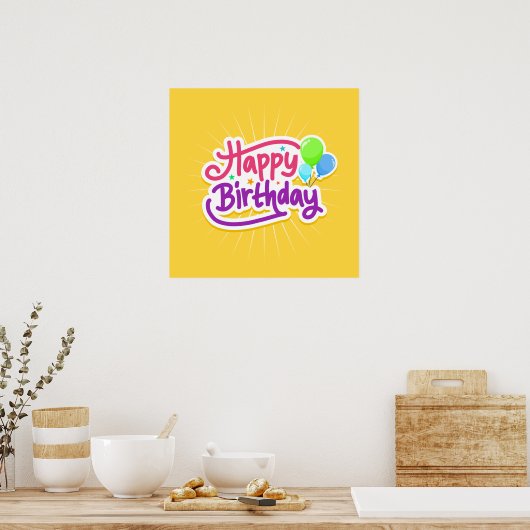 Happy Birthday Poster (Keuken)