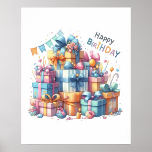 Happy Birthday Poster cadeau voor alle leeftijden