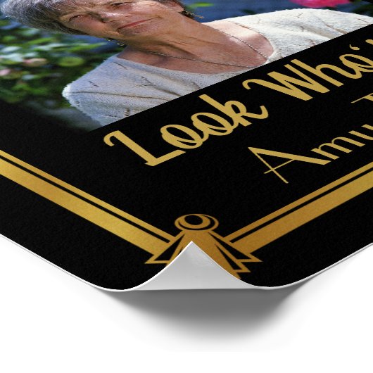 Happy Birthday poster met je foto (Hoek)