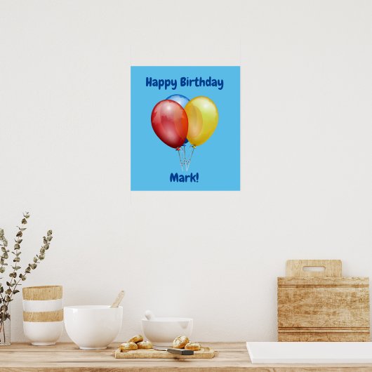 Happy Birthday Poster Sign. (Keuken)
