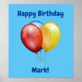 Happy Birthday Poster Sign. (Voorkant)