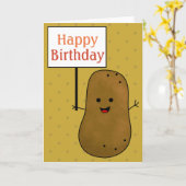 Happy Birthday Potato Kaart (Gele Bloem)