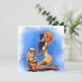 Happy Birthday - prachtig Afrikaans Drummer-meisje (Staand voorkant)