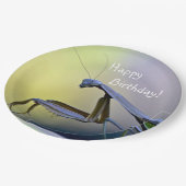 Happy Birthday Praying Mantis Papieren Bordje (Gekanteld)