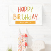 Happy Birthday Preppy Playful Fun Eenvoudige groet Spandoek (Insitu)