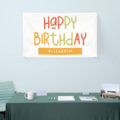 Happy Birthday Preppy Playful Fun Eenvoudige groet Spandoek (Beurs)