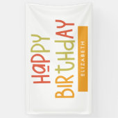 Happy Birthday Preppy Playful Fun Eenvoudige groet Spandoek (Verticaal)