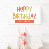 Happy Birthday Preppy Playful Fun Eenvoudige groet Spandoek (Insitu)