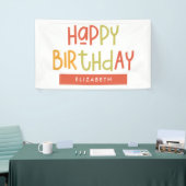 Happy Birthday Preppy Playful Fun Eenvoudige groet Spandoek (Beurs)