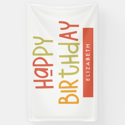 Happy Birthday Preppy Playful Fun Eenvoudige groet Spandoek (Verticaal)