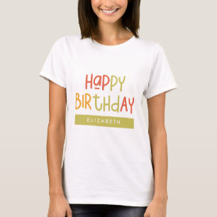 Happy Birthday Preppy Playful Fun Eenvoudige groet T-shirt