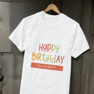 Happy Birthday Preppy Playful Fun Eenvoudige groet T-shirt