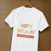 Happy Birthday Preppy Playful Fun Eenvoudige groet T-shirt