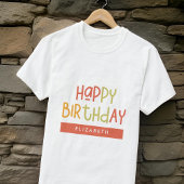 Happy Birthday Preppy Playful Fun Eenvoudige groet T-shirt