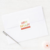Happy Birthday Preppy Playful Fun Family Greeting Vierkante Sticker (Envelop)