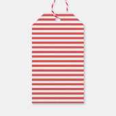 Happy Birthday | Preppy Red Stripes Gift Labels Cadeaulabel (Achterkant)