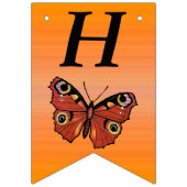 Happy Birthday Pretty Monarch Butterfly Orange Vlaggetjes (Eerste vlag)