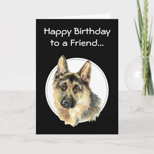 Happy Birthday Priceless Friend, German Shepherd Kaart (Voorkant)