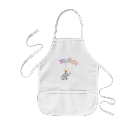 Happy Birthday Princess Afbeeldingen Baby Elephant Kinder Schort (Voorkant)