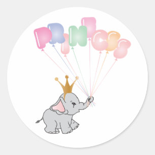 Happy Birthday Princess Afbeeldingen Baby Elephant Ronde Sticker