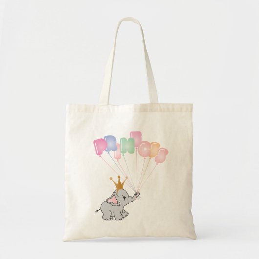 Happy Birthday Princess Afbeeldingen Baby Elephant Tote Bag (Voorkant)