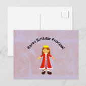 Happy Birthday Princess Cute Cartoon Princess Doll Briefkaart (Voorkant / Achterkant)