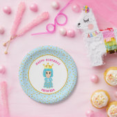 Happy Birthday Princess & Gold Confetti Papieren Bordje (Feest)