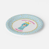 Happy Birthday Princess & Gold Confetti Papieren Bordje (Gekanteld)